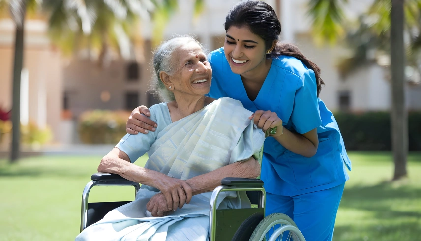 Patient and caregiver navigating the emotional journey of terminal illness with hope and compassion